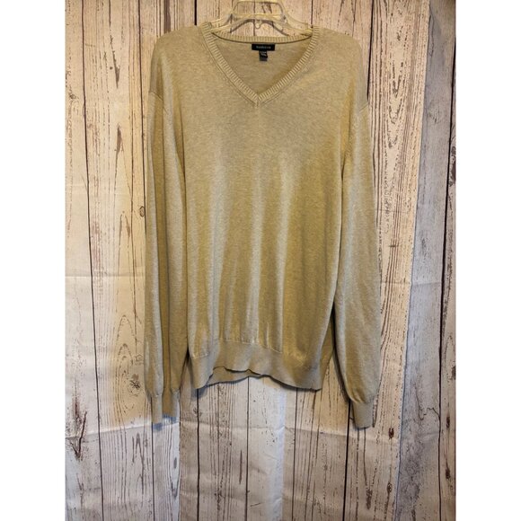 VanHeusen Vintage Men’s 80’s V neck Beige Pullover Sweater Size XXL - Picture 2 of 9